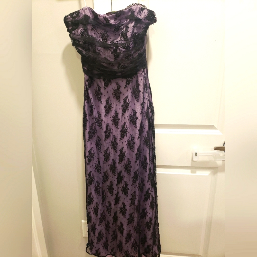 Palm Springs Long Sleeve Lace Overlay Dress Black